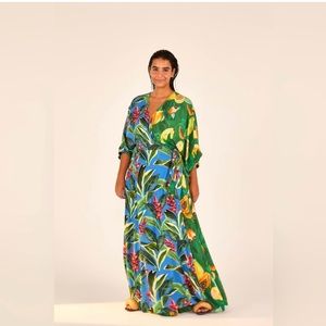 Farm Rio Dual Print Wrap Maxi Dress